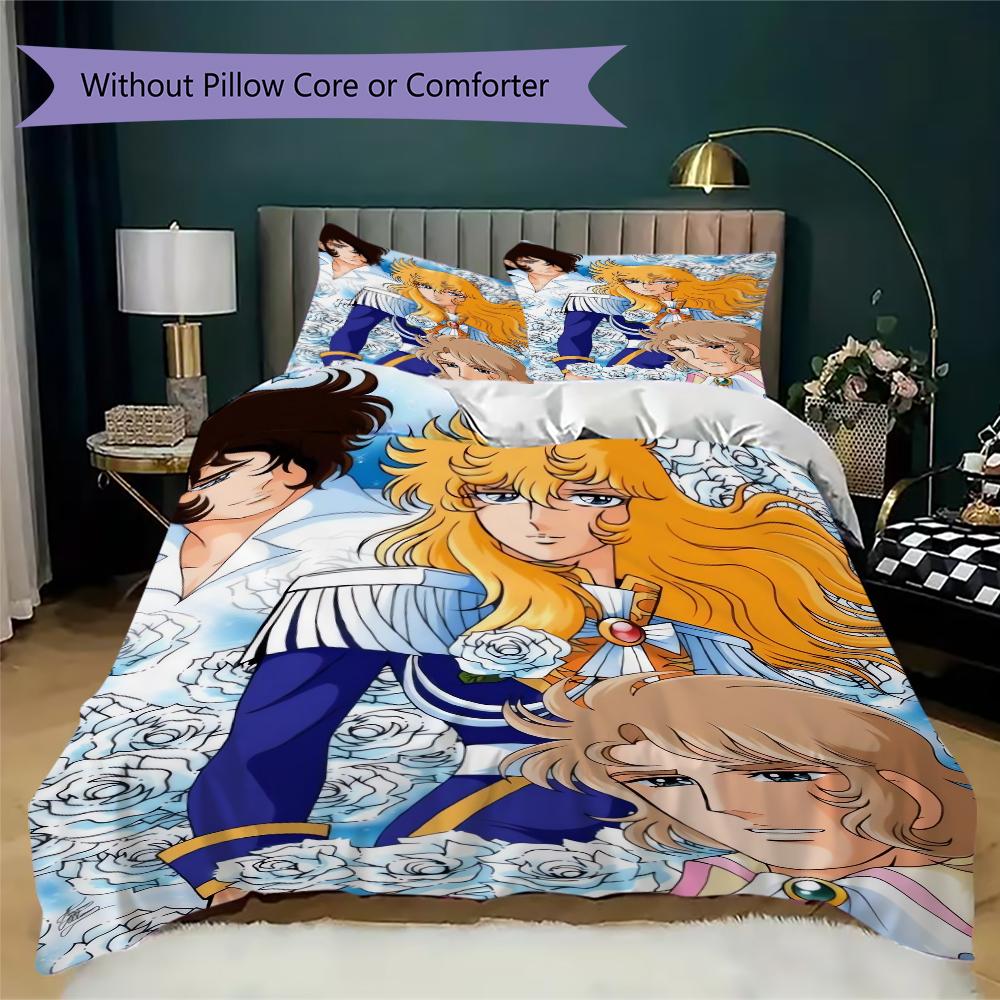 Versailles Rose Love Pattern Bedding uilt Set uilt Cover Pillowcase Home Decoration Birthday Gift (1 * duvet cover + 2 * pillowcase without core)237