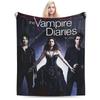 The Vampire Diaries Blanket Flannel Spring/Autumn Salvatore Damon Portable Soft Throw Blankets for Home Bedroom Rug Piece