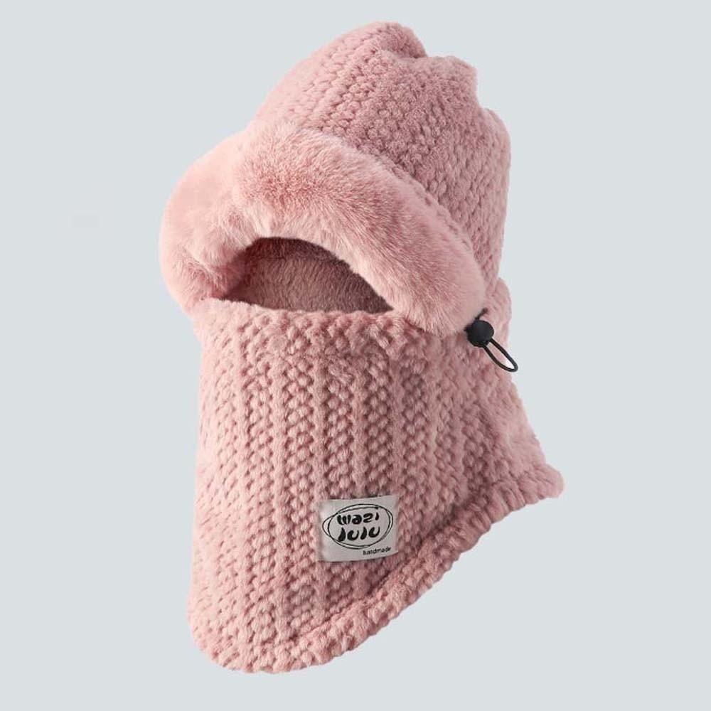 Plush Winter Integrated Scarf Cap Soft Cold Proof Scarf Versatile Pullover Mask Cap  Anti-cold