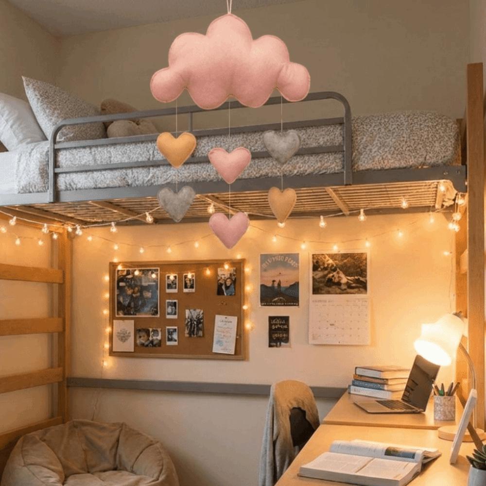 3D Nursery Room Pendant Heart/Star Design Rainbow Cloud Garland Cloud Pendant Photo Props