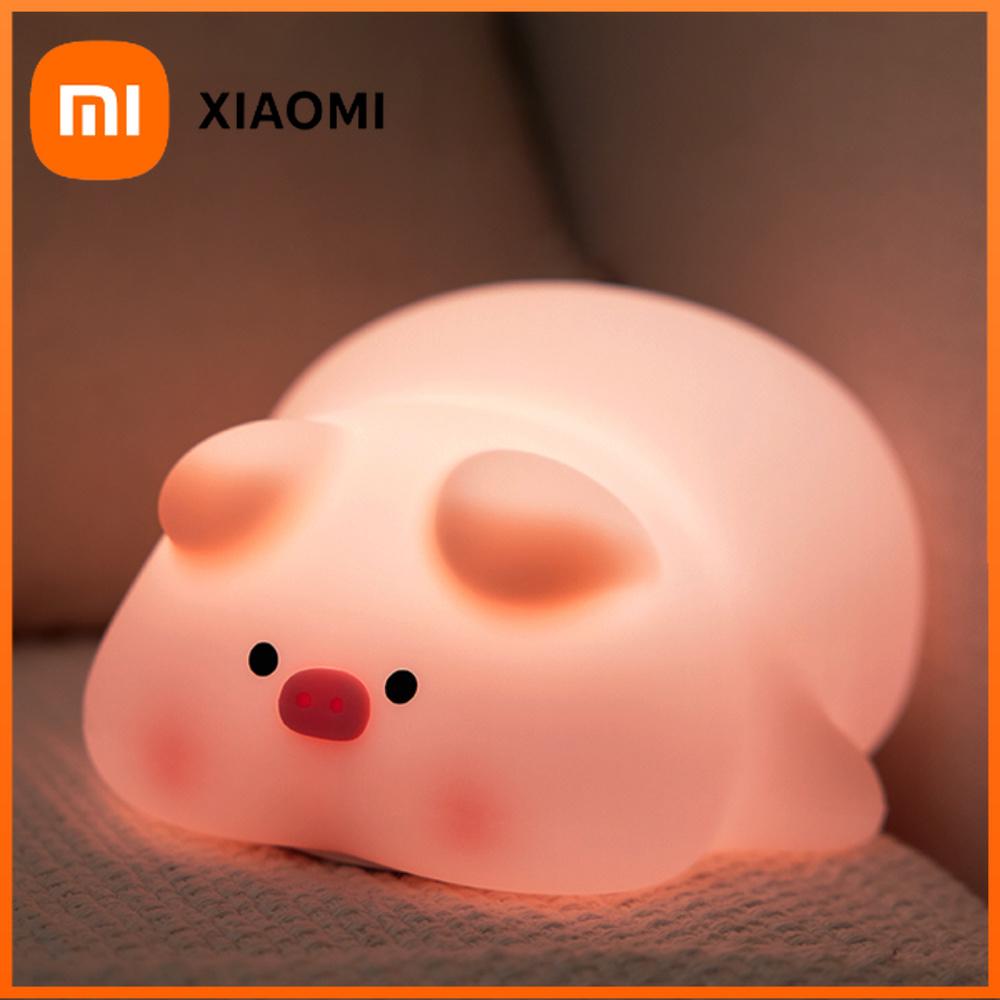 Xiaomi Pink Piggy Night Light Cute Silicone Night Light LED Pat Lamp Room Decoration USB Charging Indoor Atmosphere Lamp Children Gift