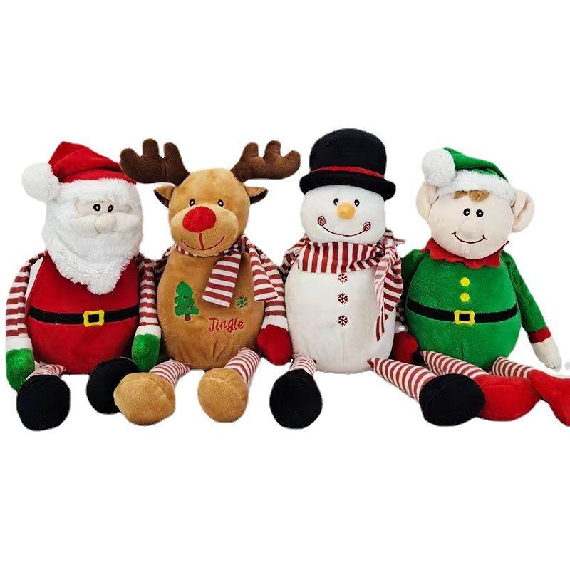 Festive Plush Santa Snowman Elk Doll Decorative Toy For Christmas