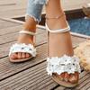2026 New Summer Casual Sandals Open-toed Women Flats Women Sandals Elegant Flower Design Casual Lightweight Comfortable Shoes