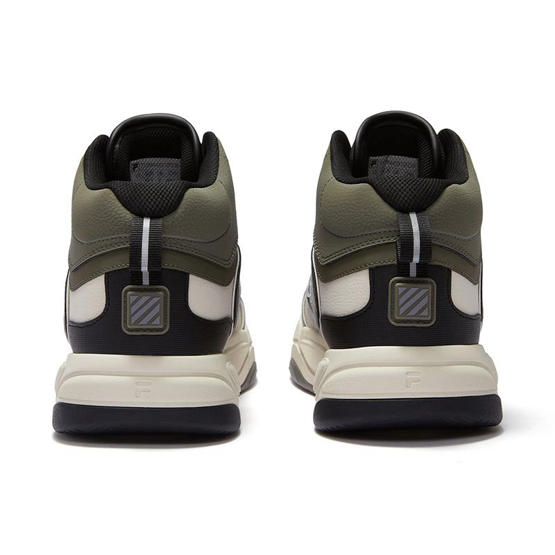 Fila Fusion Bank II Mid Versatile High-Top Skate Shoes Men Sneaker Gray Brown T12M442912FDB