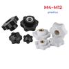 Black White Plastics Plum Hand Tighten Nut M4 M5 M6 M8 M10 M12 Handle Thread Star Mechanical Thumb Nut Clamping Knob Manual Nuts