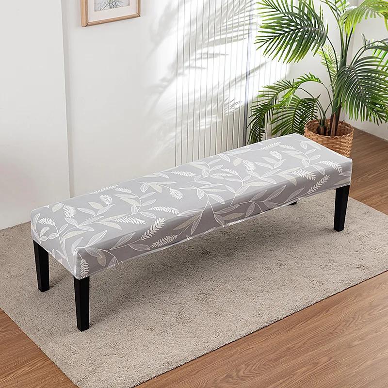 Stretch Piano Stool Covers Floral Printed Long Bench Cover Anti-dirty Ottoman Protector Dining Chair Slipcover Living Room