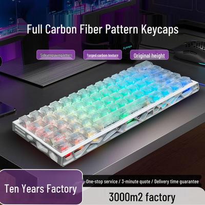 Custom Wooting60HE: Side-Engraved Carbon Fiber Keycaps with Translucent RGB