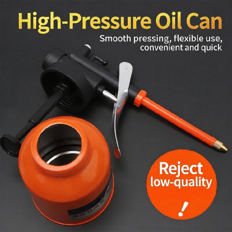 High Pressure Lubricating Oil Storage Can with Long Flexible Spout for Industrial and Home Use Metal Hand Pump Oiler Can