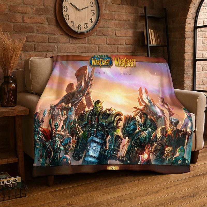 Demon Hunter Arthas World of Warcraft WOW Game Flannel Blanket Soft Warm Throw Blanket for Bedroom Living Room Bed Travel Picnic