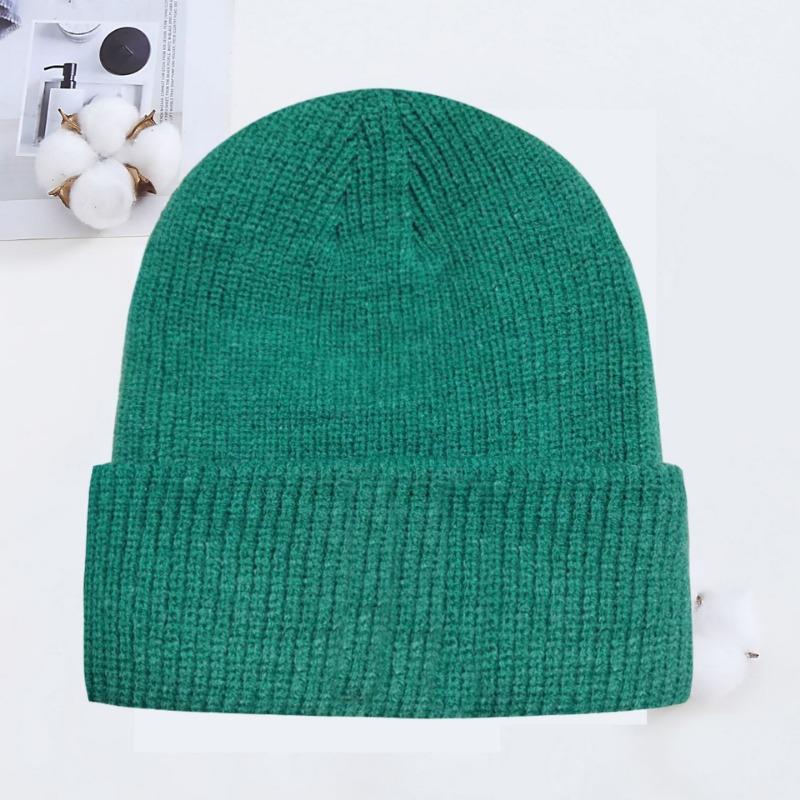 Winter knitted hat embroidered wool hat warm men's and women's simple fashion acrylic pullover hat