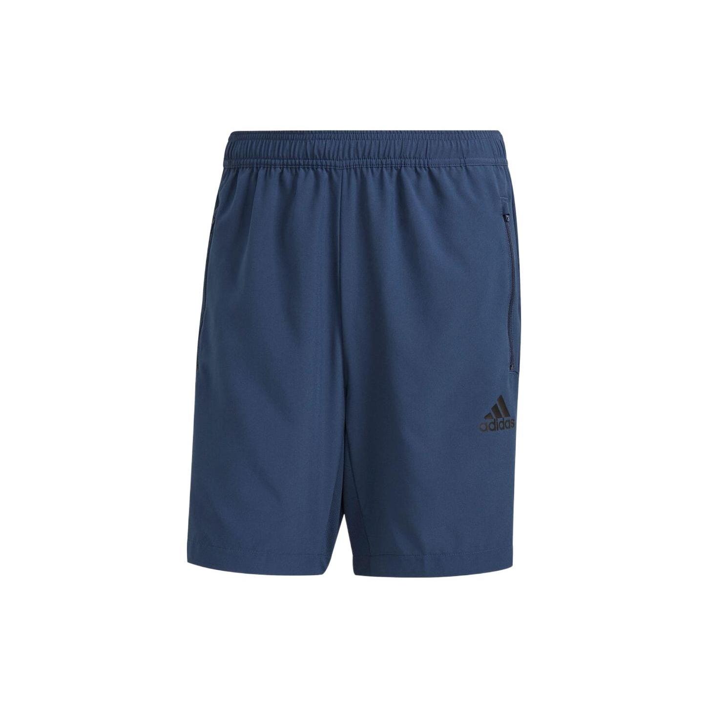 Men s adidas Solid Color Stripe Logo Printing Casual Sports Shorts Navy Blue GT8162 XL