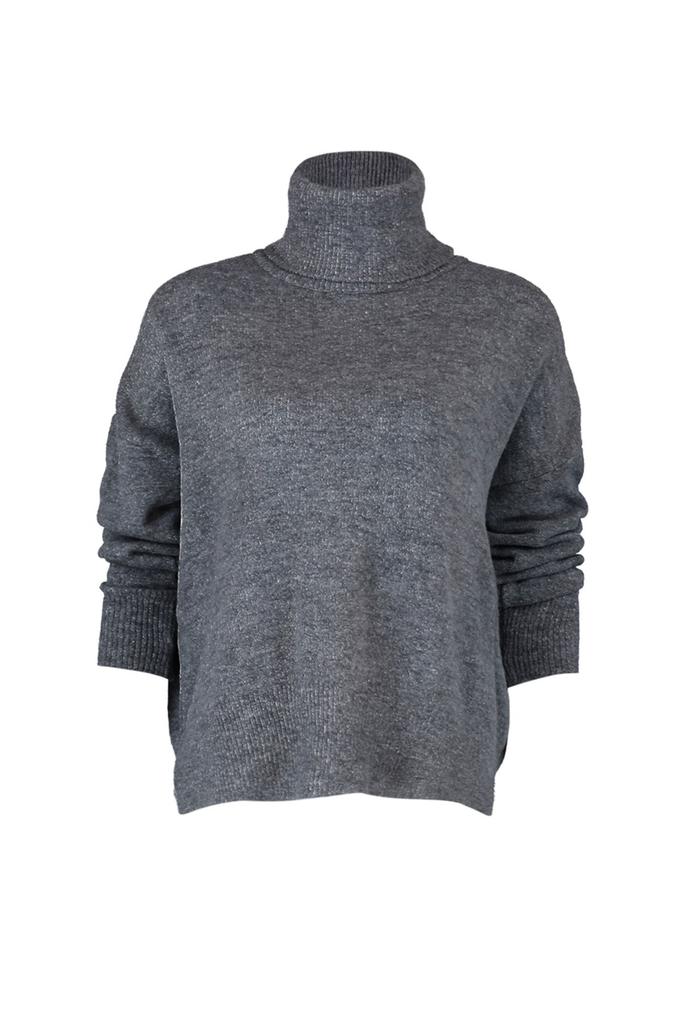 Women's Fashionable Stylish Sweater Khaki Soft Textured Wide Fit Knitwear Sweater