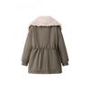 Lamb Wool Big Lapel Horn Buckle Waist-closing Tooling Plus Cashmere Girl New Thickening In Winter To Overcome