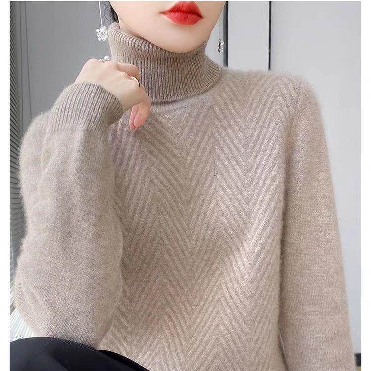 

Водолазка из трикотажного полотна, повседневный свитер с длинным рукавом для осени и зимы, женская одежда L