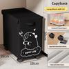 1pc Movable Storage Basket Oxford Cloth Laundry Basket With Pulleys Large Capacity Foldable Office Storage Rack Snacks Trolley