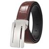 Stainless steel smooth buckle leather belt - men's belt - 3.5cm top grain leather belt
