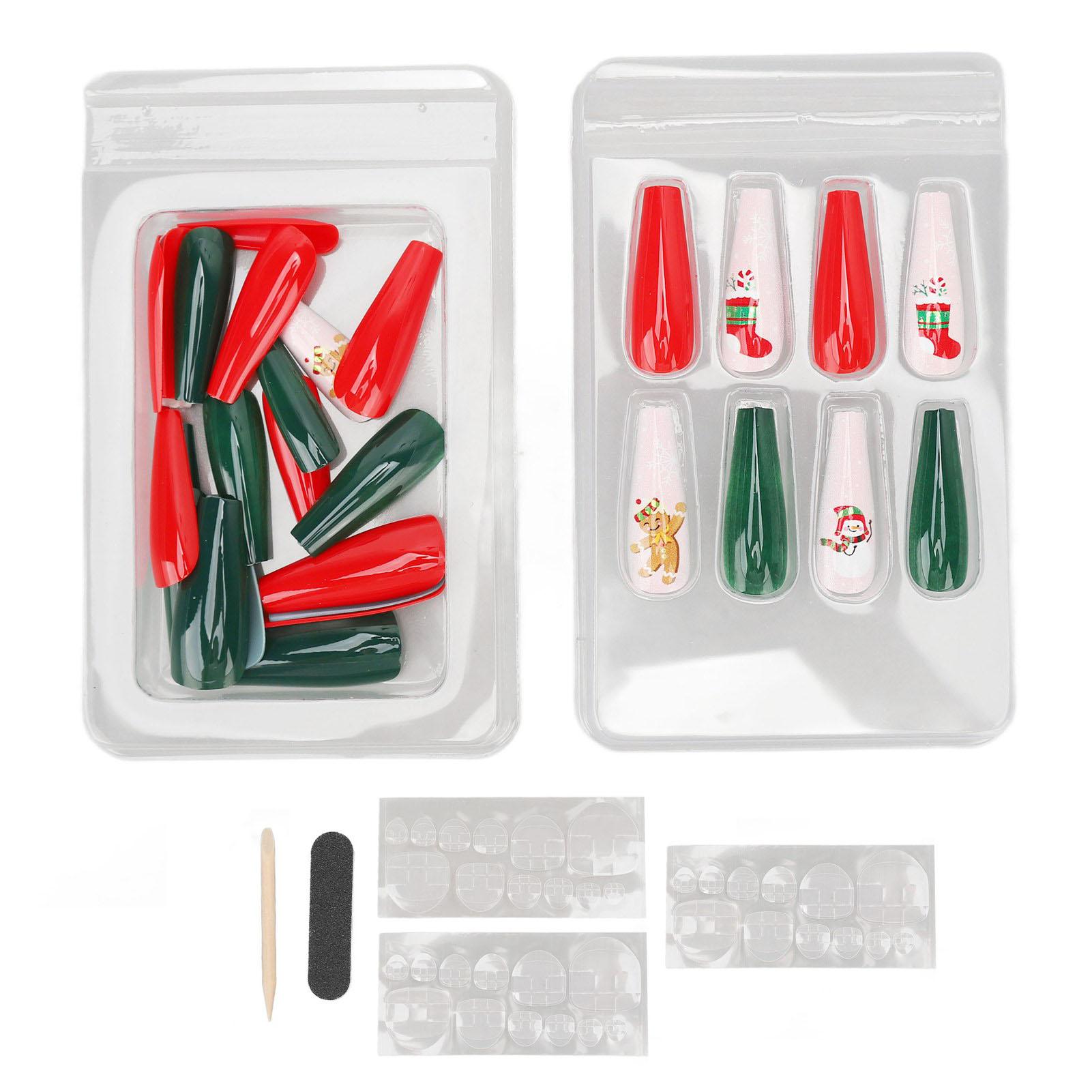 

30 шт., рождественские накладные ногти, милые стильные накладные ногти с рисунком Санта-Клауса, тонкие рождественские накладные ногти с полной оберткой для Кри 0070 LJ04