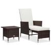 Day and Night - Day and Night 2-piece Garden Furniture Set with Brown PE Rattan Cushions