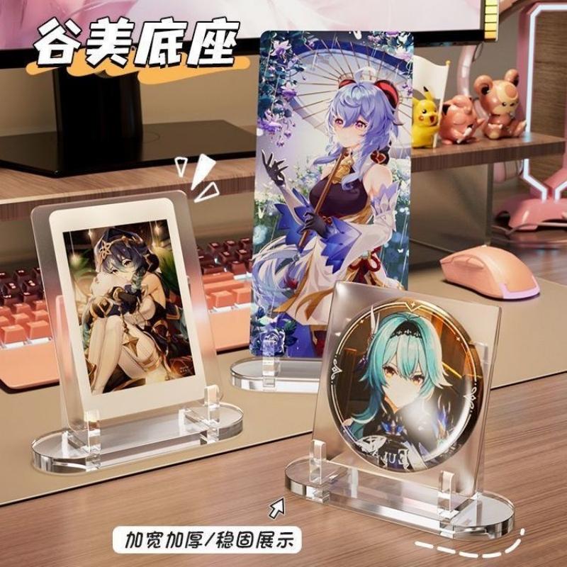 1pc Acrylic Clear Display Stand Acrylic Badge Pins Storage Holder Multi-purpose Display Stand Desktop Medal Photo Card Display