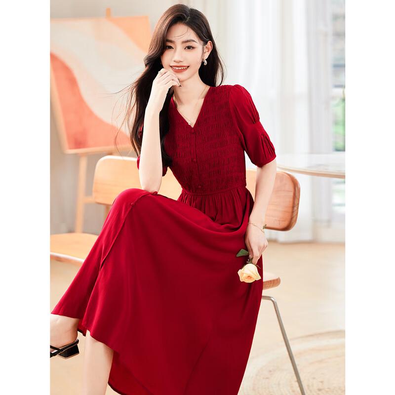 

Летнее миди-платье А-силуэта с V-образным вырезом из ледяного шелка 2025 S