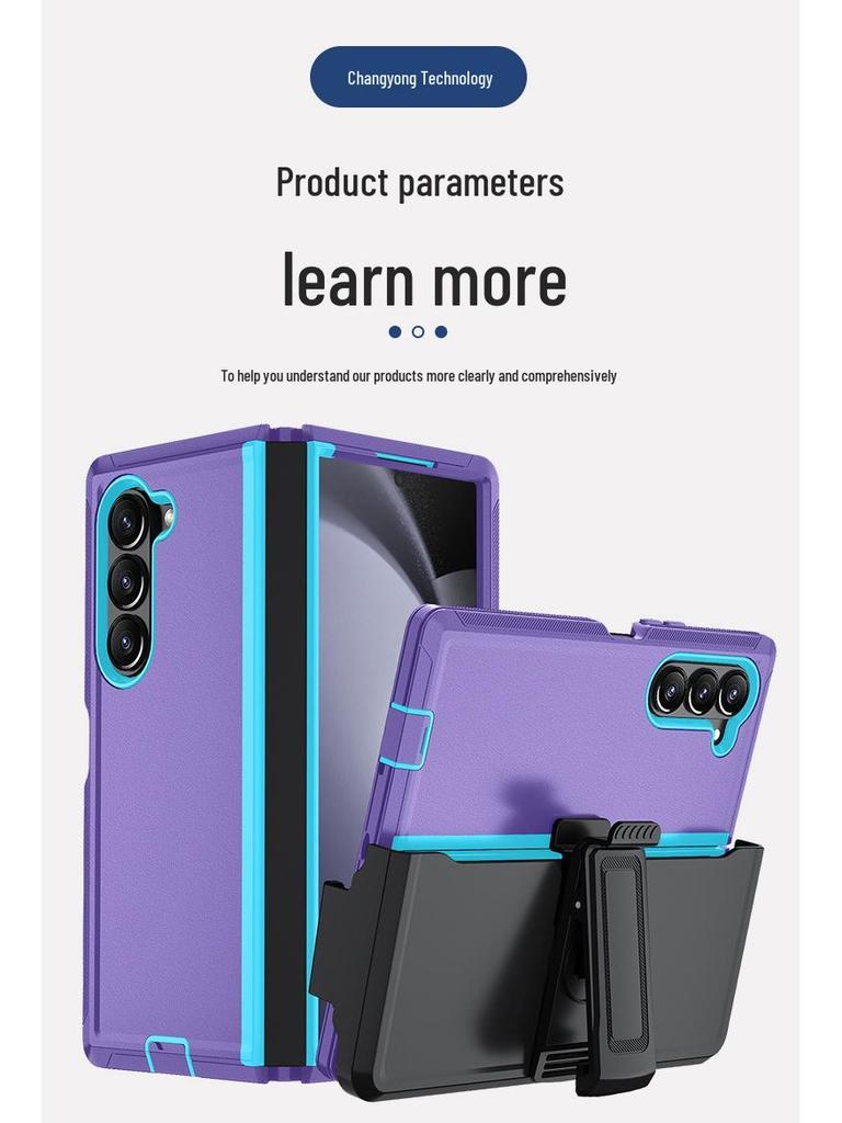 Samsung Z-Fold 6 Full Coverage Tri-Fold Phone Case with Anti-Fall Protection