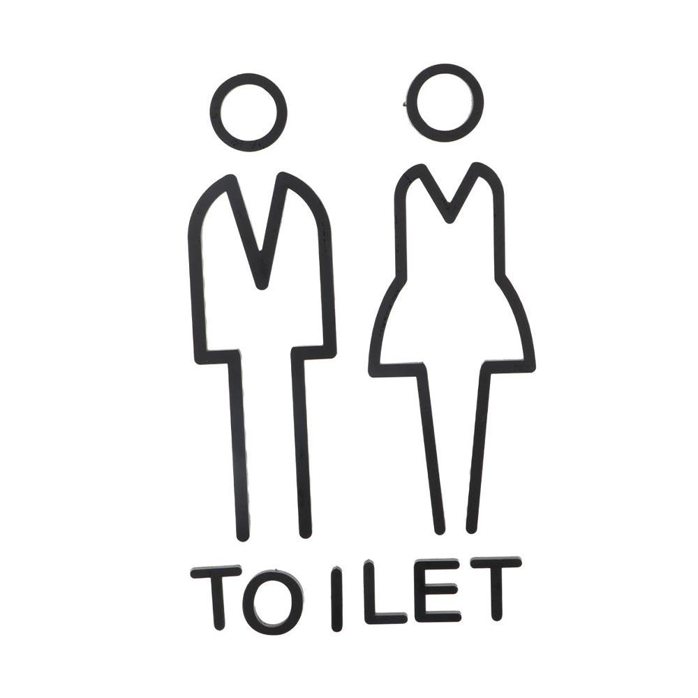 3D Men Women Toilet Signs Black WC Plaque Reminder Indicator Plaque Wc Signage Shopping Mall
