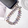 Luxury Universal Durable Portable Fashion Cell Phone Chain with Stones Crystal and Black Stone Strap