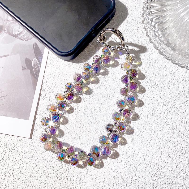 Luxury Universal Durable Portable Fashion Cell Phone Chain with Stones Crystal and Black Stone Strap