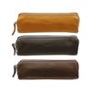 CCOMPANY LIMITED Maurice Pen Case, Large Capacity Pen Tray, Full Chrome Tanned Cowhide Leather Pencil Case (Navy)