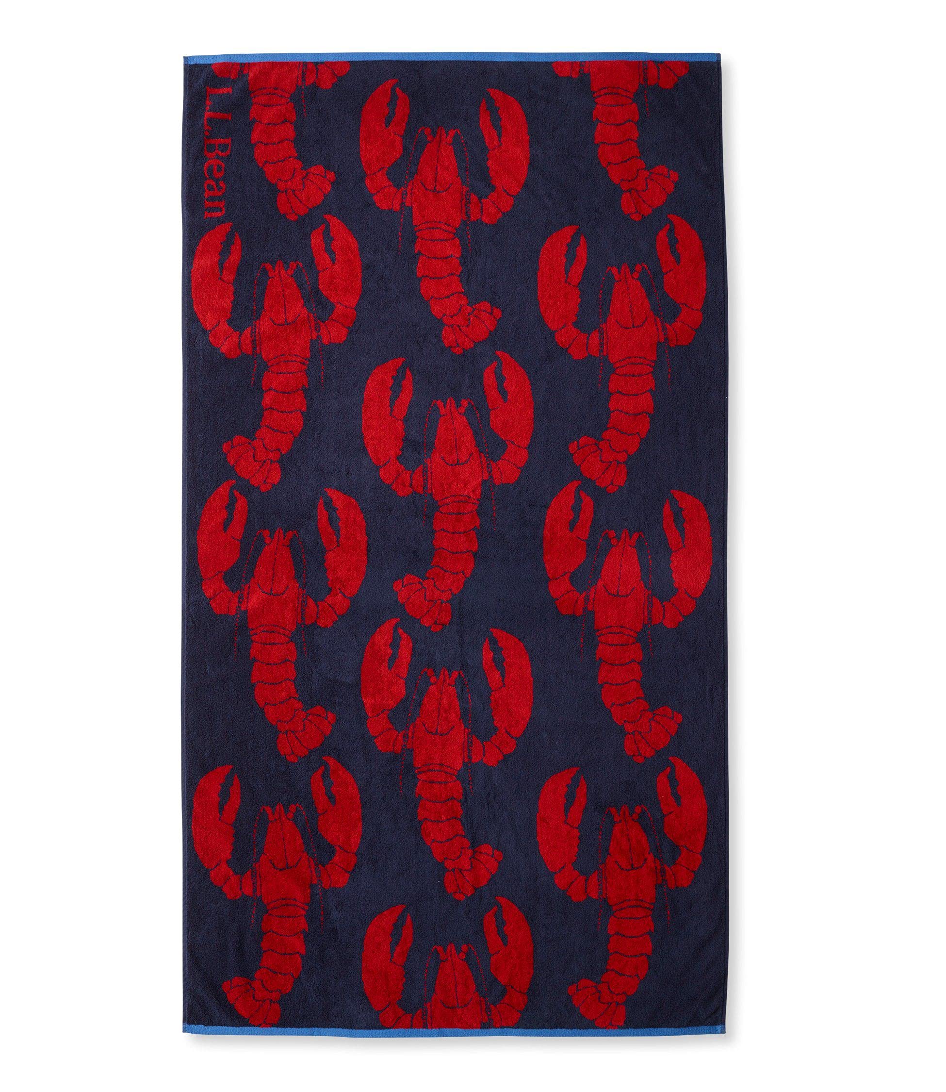 

L.L.Bean Seaside Beach Towel, Lobster, Bright Navy Blue, 0TNS601000