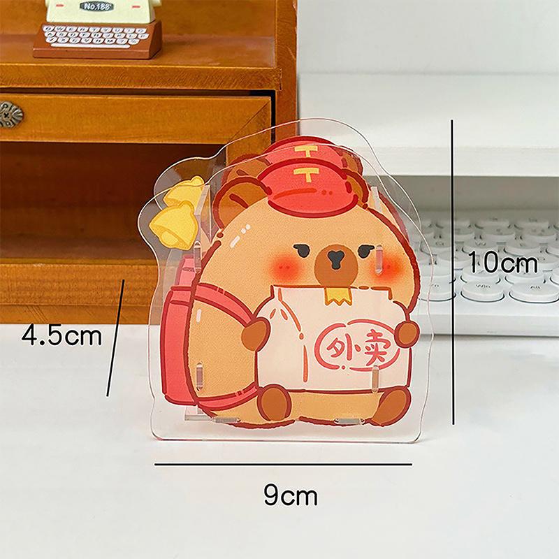 Creative Kawaii Capybara Pen Storage Box Transparent Pen Container Multifunctional Desktop Acrylic Stationery Storage Box