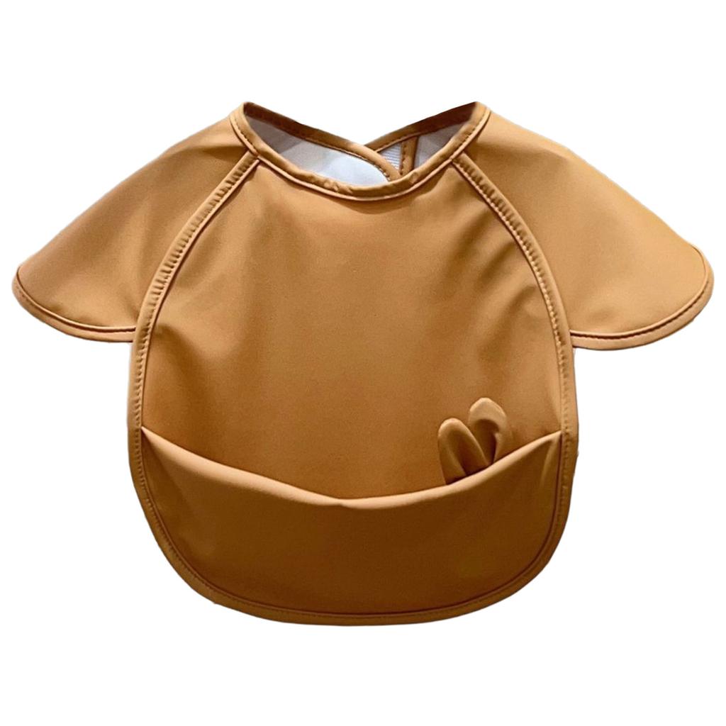 Baby Kids Waterproof Bibs Cute Rabbit Ears Decor Anti-dirty Apron Cover Smock for Saliva Eating Feeding Baking Art Painting