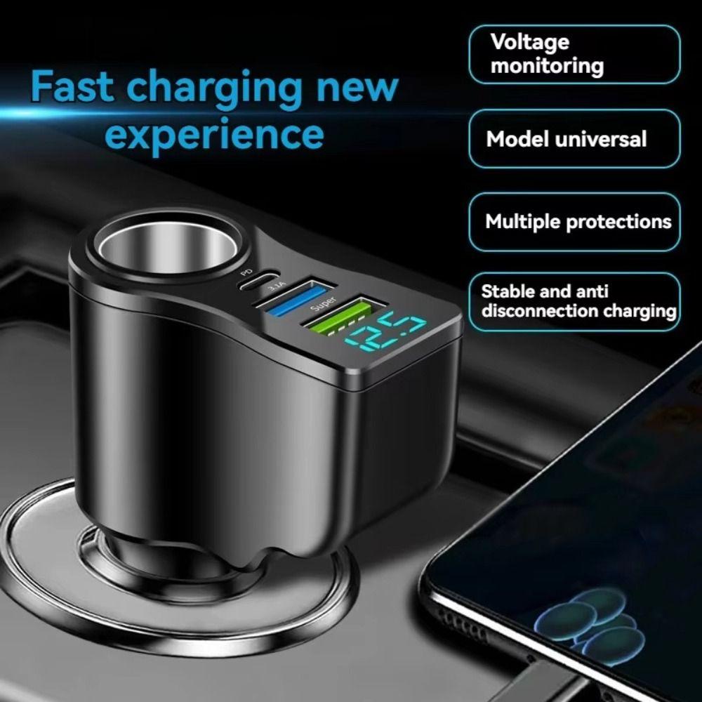 Fast Charger Auto Phone Charger 66W Vehicle Mounted Inverter Practical Dual USB Car Charger Car