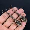 Golden Apache Pyrite 999 Copper Wire Wrapped Earrings, Handmade Gemstone Jewelry Earrings, For Memorial Day