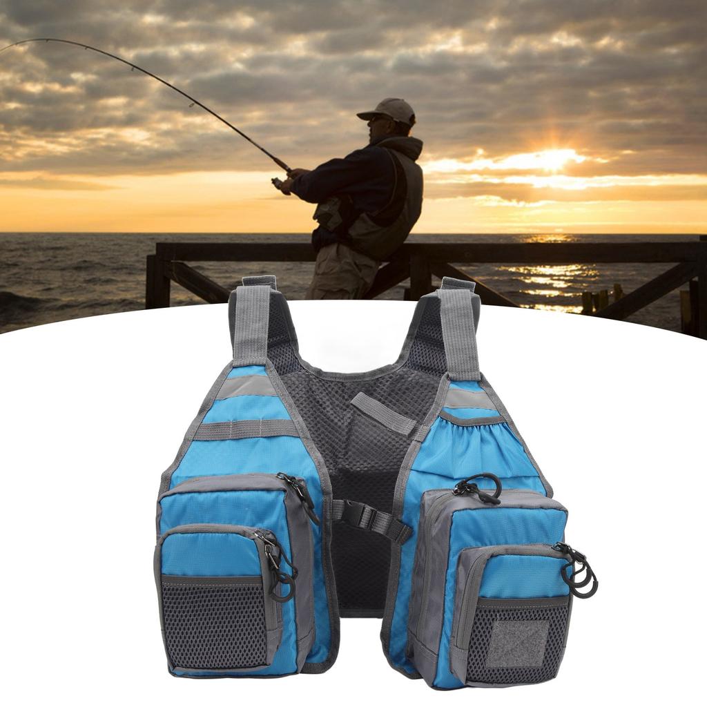 Strap Fishing Vest Fly Fishing Vest 8  S Oxford Cloth Reflective Strips Mesh Lining   Fishing Gear for Outdoor