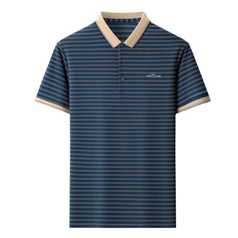 Medium T-Shirt Men'S High Elastic Non-Pilling Loose Short-Sleeved Non-Ironing Slim-Fitting Lapel Polo Shirt Casual