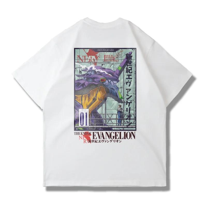 Men's EVA Evangelion T Shirt Japanese Anime Unisex Cotton Graphic Print Short Sleeve Streetwear Summer Casual Fitness
