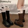 Autumn Winter Short Plush Woman Knee High Boot Fashion Round Toe Knight Long Booties Botas De Inverno Feminina