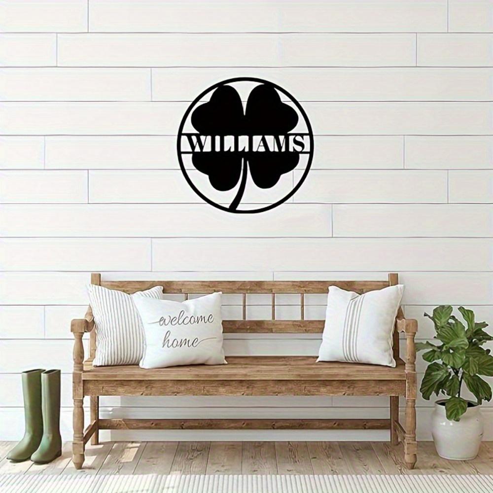 Custom Personalized Shamrock Family Name Metal Wall Art Durable Iron Sign Indoor Outdoor Vintage Decor