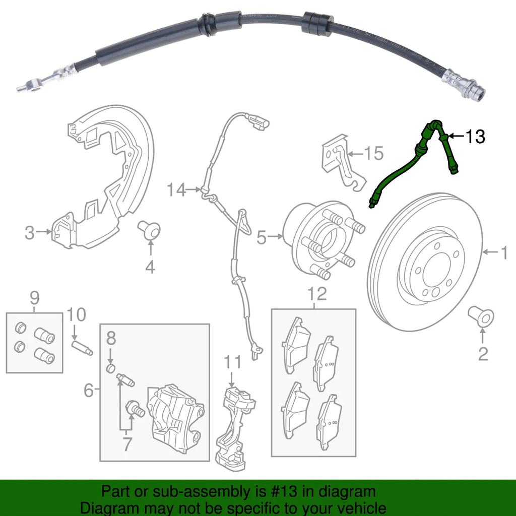 Auto Accessory Front Brake Rubber Hose Replace LR057827 LR075355 LR095289 for Discovery Sport L550 Evoque Brake Hose