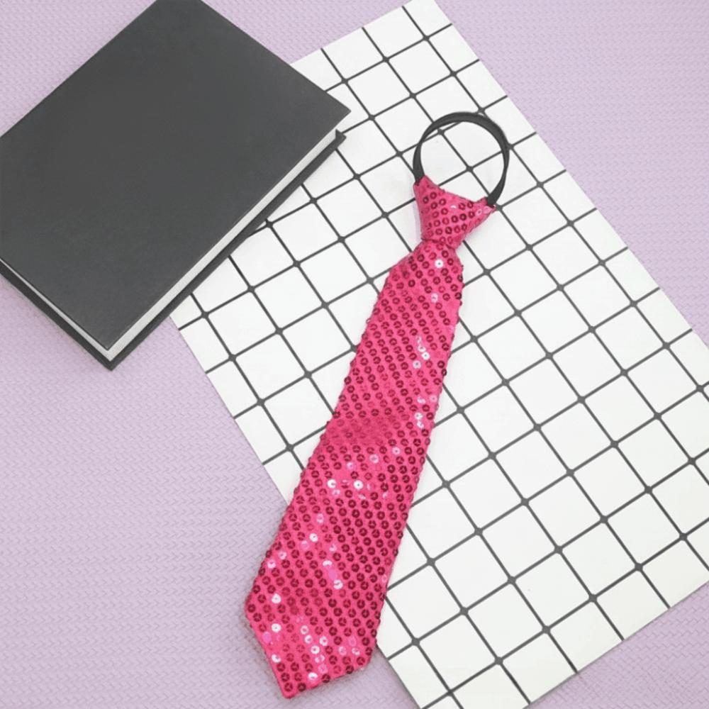 Solid Color Pre-Tied Neck Wear Korean Style Women Neckties Casual Sequins Ties Party Accessories