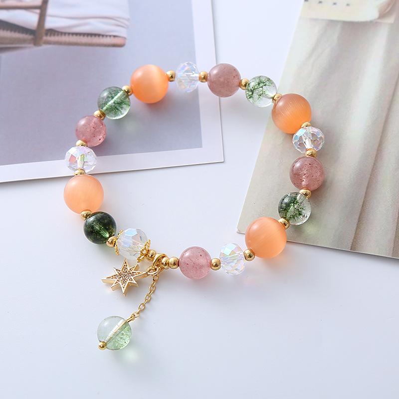Natural Green Ghost Bracelet Strawberry Crystal Opal Crystal Bracelet Bangles Women Fashion Jewelry Accessories Gift