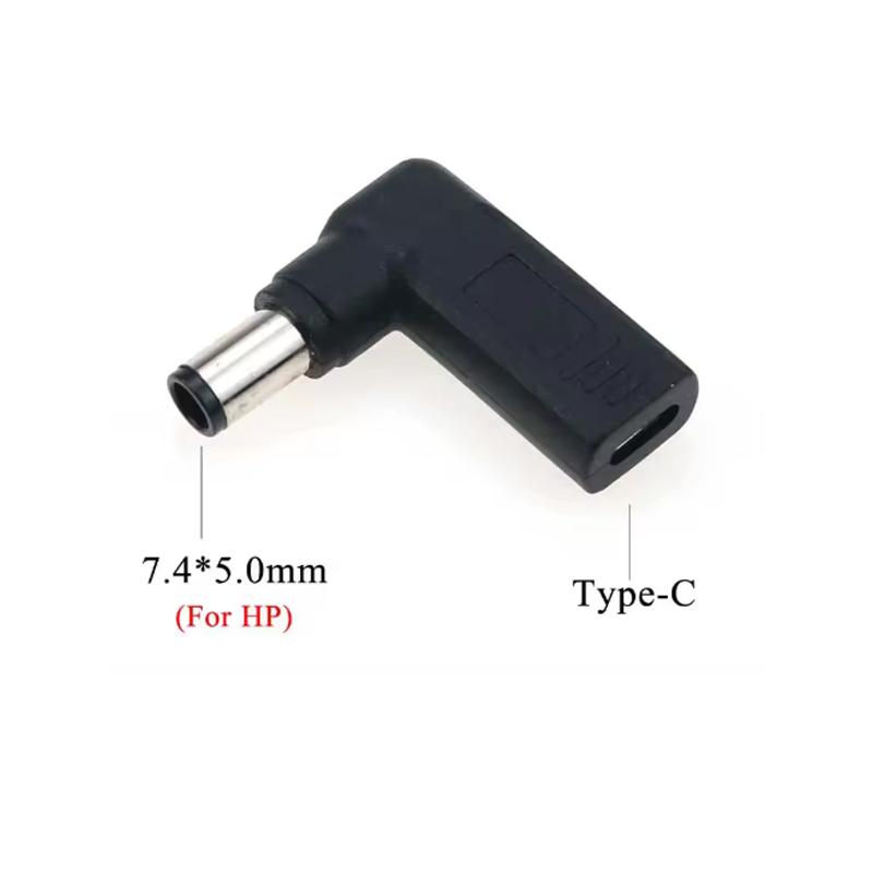 TypeC Female To Dc Laptop Power Adapter Connector Elbow Plug Compatible With For Lenovo Asus Hp Dell Acer - Charging Accessories