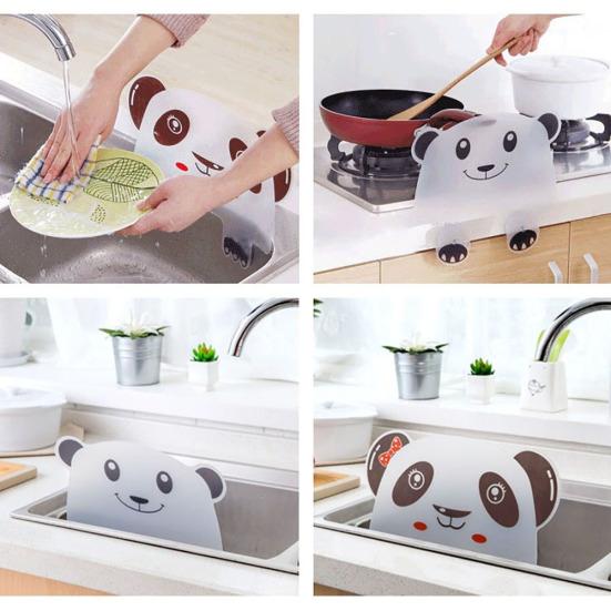 Urocza Panda Przyssawka Osłona Przed Rozpryskiwaniem Wody Deflektor Umywalka Zlewozmywak Deska Narzędzie Kuchenne