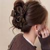 2pcs Elegant And Fashionable Temperament Leopard Print Fabric Double-sided Bow Clip High-end Women's Hair Accessories Headwear