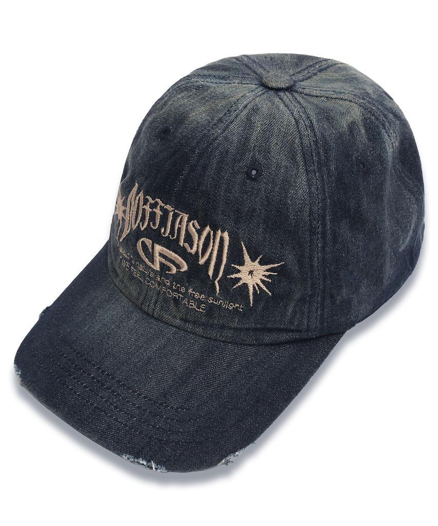 DOFFJASON Vintage Washed Denim Ball Cap Indigo