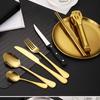 Outdoor Stainless Steel Tableware Set Portable Travel Knife and Fork Camping High-end Barbecue Plate Food Clip Spoon Set