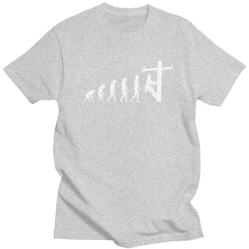 Individuelles Lineman Evolution T-Shirt Herren Kurzarm Re Baumwolle T-Shirt Freizeit Elektriker Elektroingenieur Geschenk T-Shirts