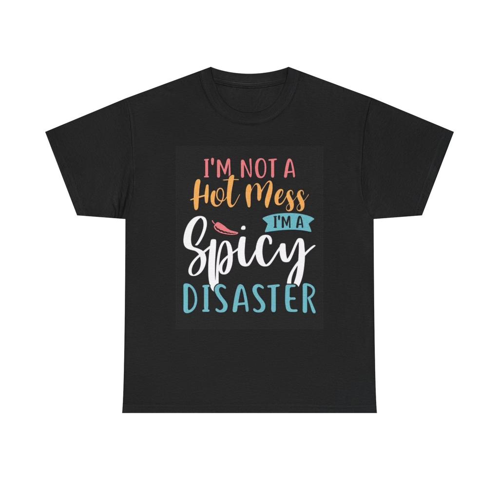 Hot Mess Funny Graphic T Shirt Girly Gift Retro Unisex Heavy Cotton Tee