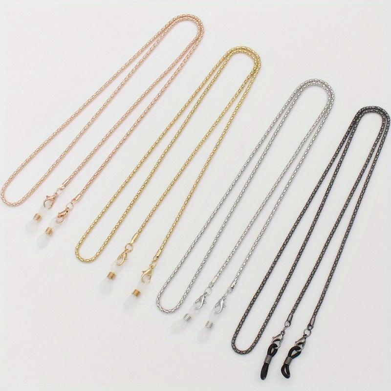 

4Pcs Retro Glasses Chain Anti Slip Sunglasses Reading Glasses Lanyard Iron Mask Face Covering Eyewear Retainer